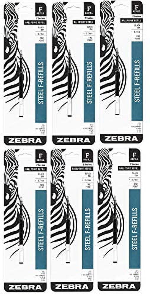6 PACK: Zebra Pen F-Refill 0.7mm Black 1 per pack - Zebra Pen 85511