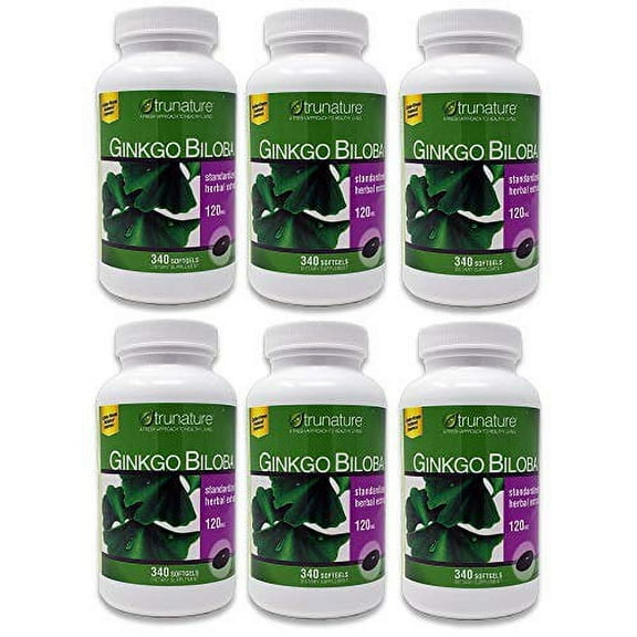 6 PACK | trunature Ginkgo Biloba, 340 Softgels