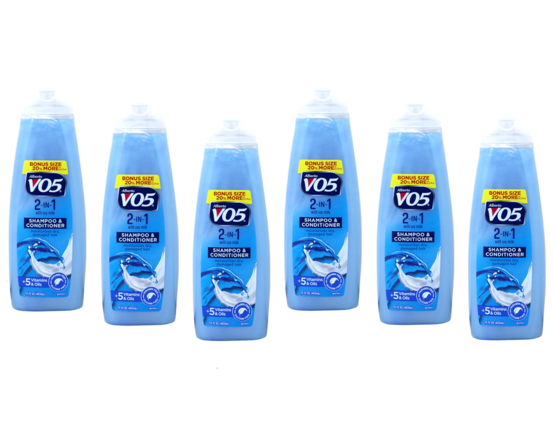 6 PACKS Alberto VO5, 2 in, 1 Moisturizing Shampoo + Conditioner, 15