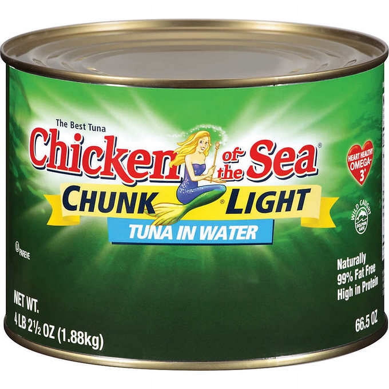 6 PACKS : Chicken of the Sea Chunk Light Tuna in Water, Food Service Pack, 66.5 oz