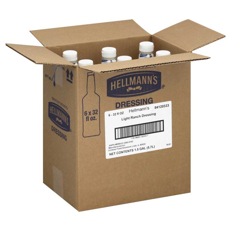 blue ribbon dressing 6 PACKS : Hellmanns Blue Ribbon Collection Light Ranch Dressing, 32 Ounce