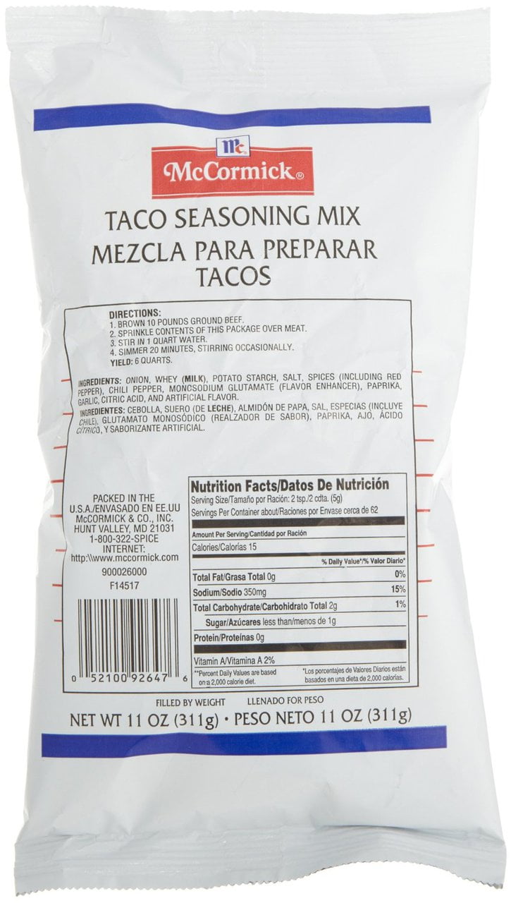 6 Packs Lawrys Taco Seasoning Mix 11 Ounce Packages 1629