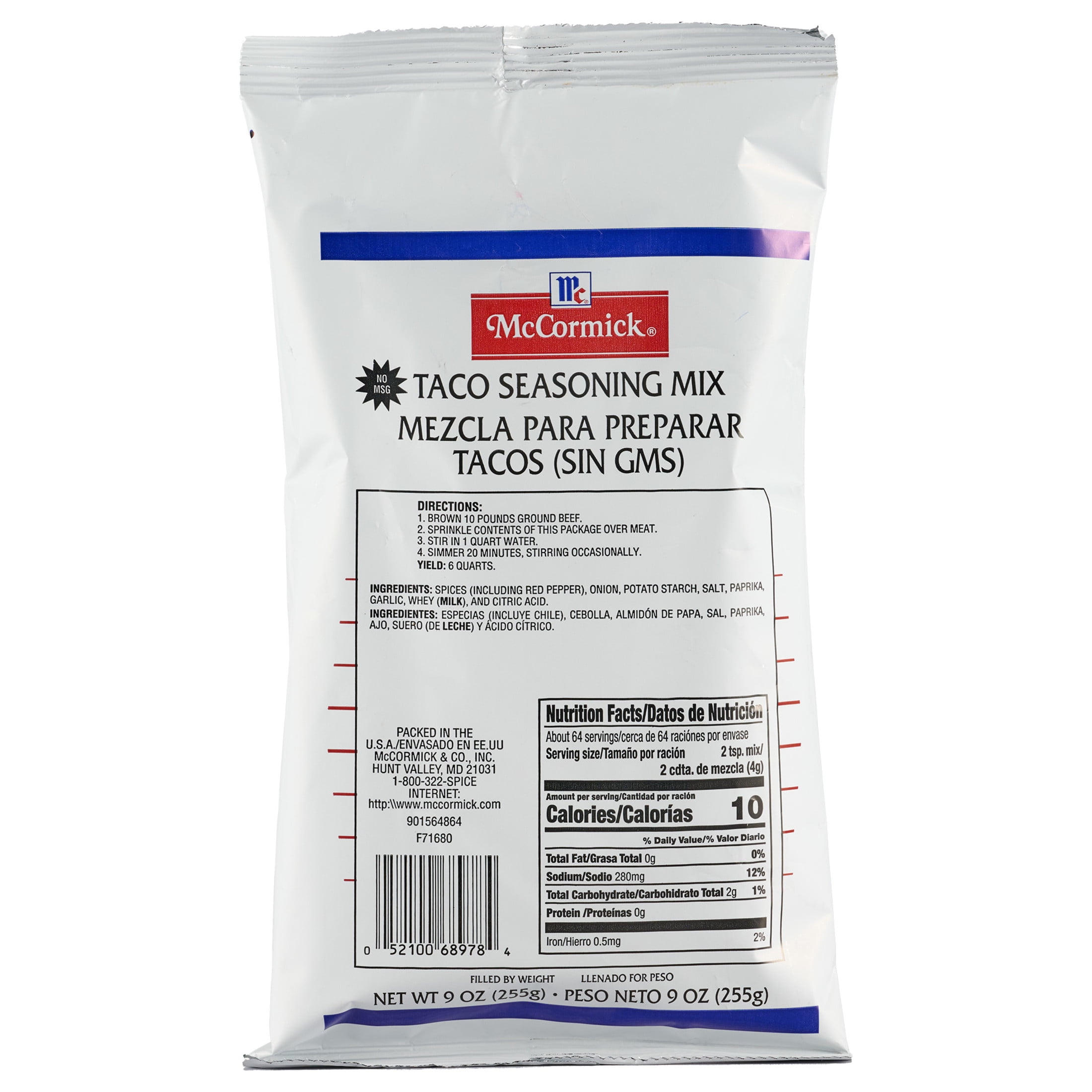 McCormick Culinary Taco Seasoning Mix, 9.0 oz Packet