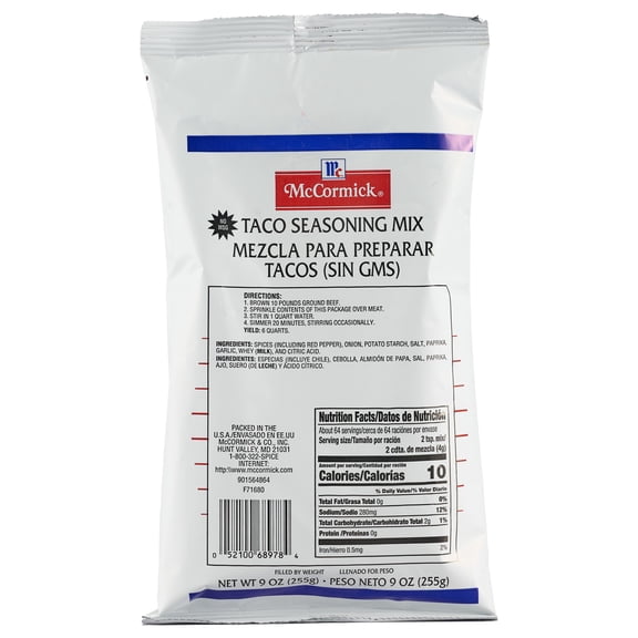 McCormick Culinary Taco Seasoning Mix, 9.0 oz Packet