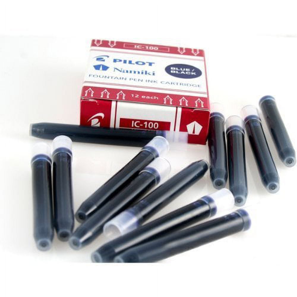 6 PACKS: Namiki IC100 Fountain Pen Ink Cartridge, Blue/Black, 12 Cartridges per Pack (69102)