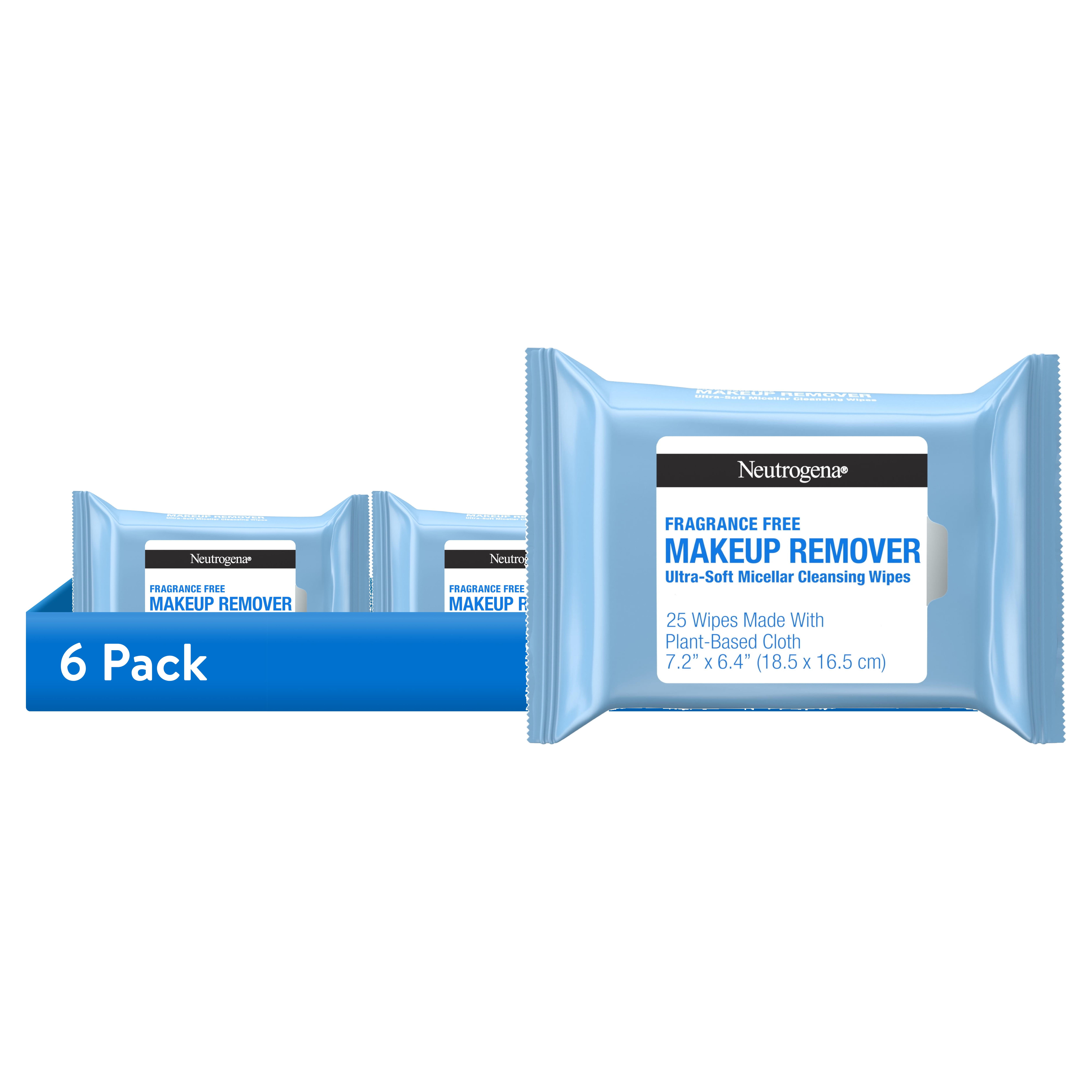 (6 pack) Neutrogena Makeup Remover Wipes Fragrance Free 25 Count