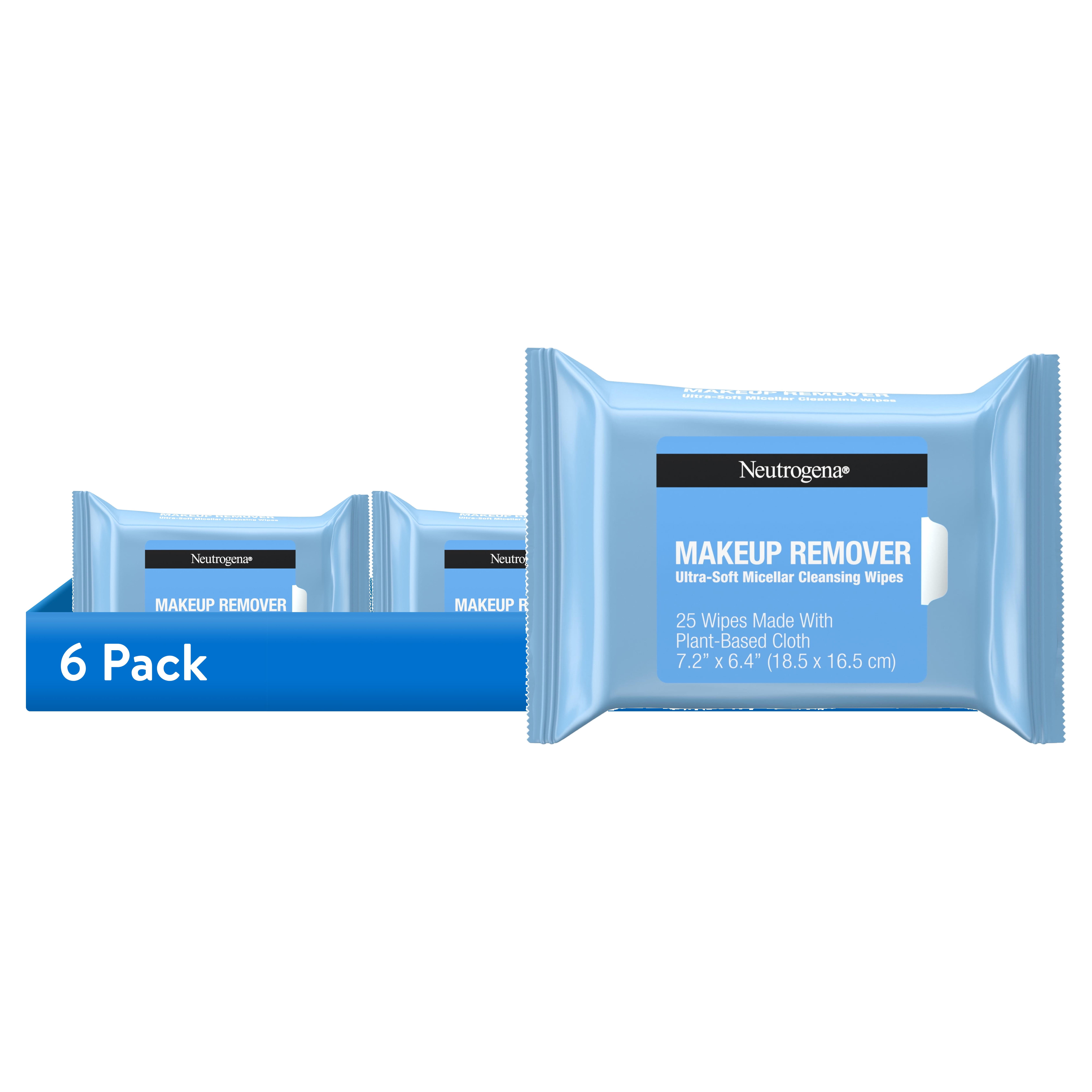 (6 pack) Neutrogena Makeup Remover Wipes & Face Cleansing Towelettes, 25 Count Face Wipes