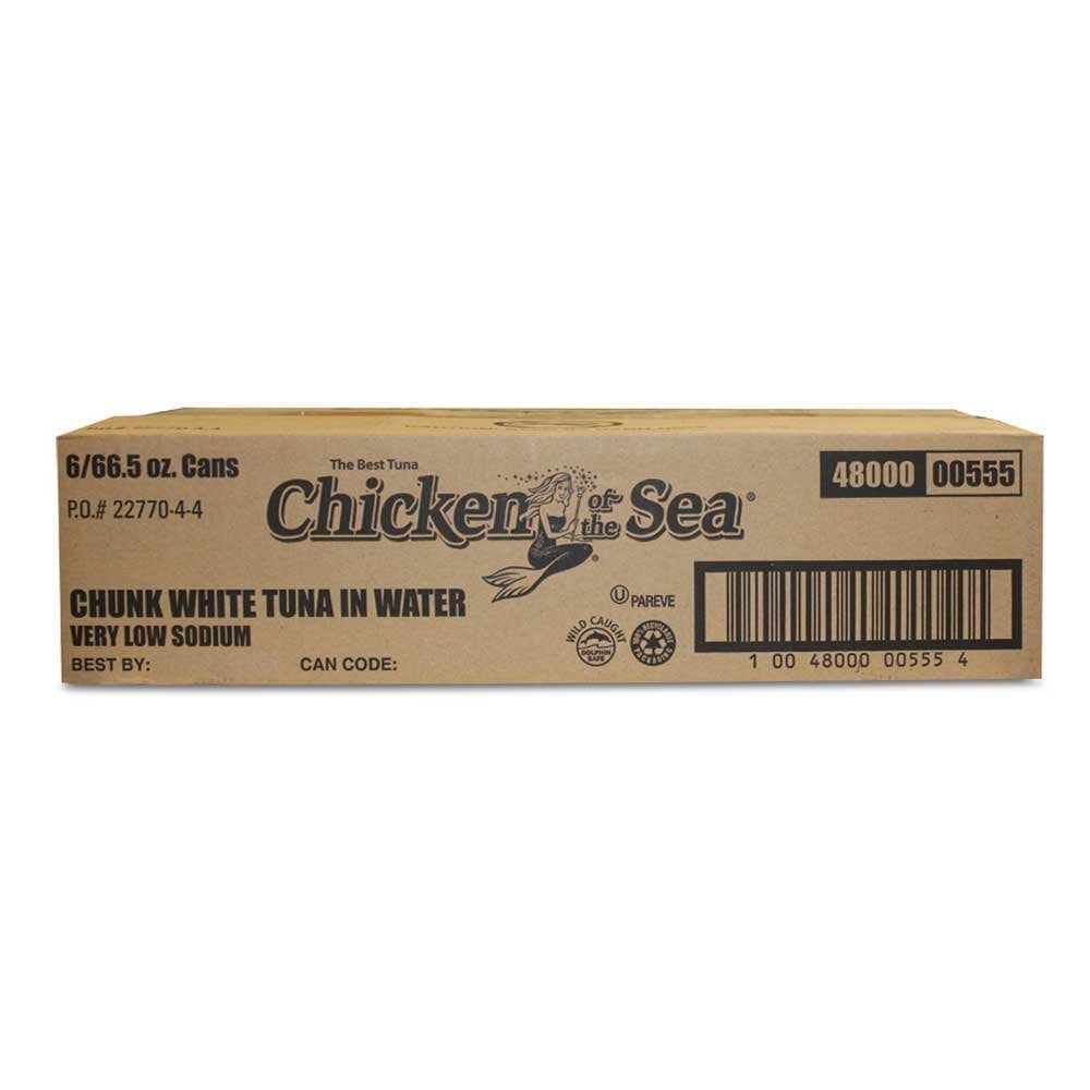 Chicken Of The Sea Low Sodium, Solid Albacore Tuna In Water, 66.5 Ounces, 6 Per Case