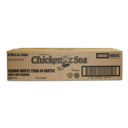 Chicken Of The Sea Low Sodium, Solid Albacore Tuna In Water, 66.5 Ounces, 6 Per Case