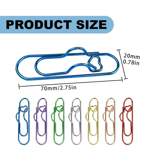 6 PC 2.8 Inch Pen Holder Clips,Heart Paperclip Pen Holder for Notebooks & Journals – Premium Metal Pen Clips for Notebook, Planner & Clipboard Use – Reusable Writing Tool,Blue