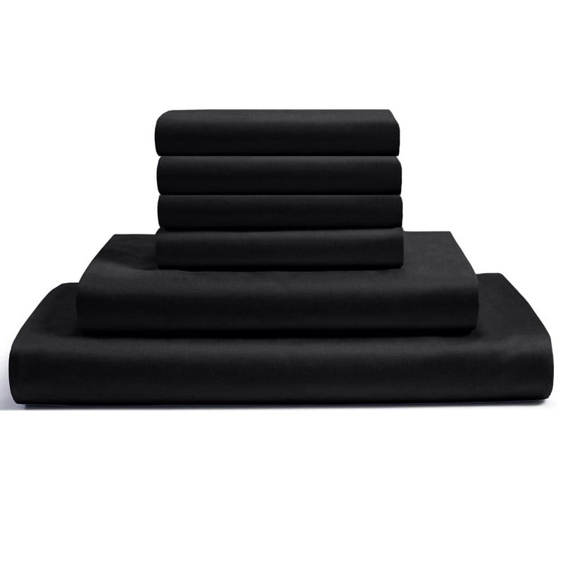 6PC Alaskan King Egyptian 300TC Cotton Sheet Set 18" Deep Pockets with 1 Fitted Sheet, 1