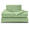thumbnail image 1 of 6-PC Bedding Set- 100% Organic Cotton Bed Sheet Set 700 Thread Count, 10-Inch Deep Pocket - Sage, Twin-XL, 1 of 7