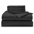 thumbnail image 1 of 6-PC Bedding Set- 100% Organic Cotton Bed Sheet Set 700 Thread Count, 15-Inch Deep Pocket - Charcoal Grey, Alaskan King, 1 of 7