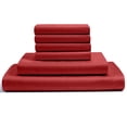 thumbnail image 1 of 6-PC California King Egyptian 300-TC Cotton Sheet Set - 15" Deep Pockets with 1 Fitted Sheet, 1 Oversized Flat Sheet 4 Pillowcases - Burgundy, 1 of 7