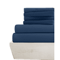 thumbnail image 1 of 6-PC California King Giza Sheet Set - (Extra Pillowcases, Fitted Sheet & Flat Sheet) 1000-Thread-Count 100% Giza Cotton, Breathable - 1000TC Cotton, 15" Deep Pockets - Mediterranean Blue, 1 of 7