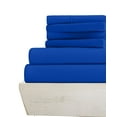 thumbnail image 1 of 6-PC California King Sheet Set - (Extra Pillowcases, Fitted Sheet & Flat Sheet) 600-Thread-Count 100% Egyptian Cotton, Soft Breathable 600TC Cotton, 15-Inches Deep Pockets - Royal Blue, 1 of 7