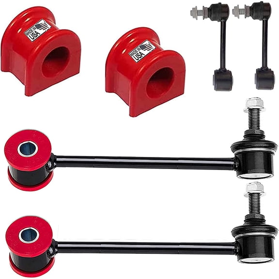 6 PC Front / Rear Sway Bar Link Kit + CODE RED Front Bushing Kit FITS Wrangler 2007-2017, Wrangler JK 2018, K750453 K6700