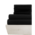 thumbnail image 1 of 6-PC Full Sheet Set - (Extra Pillowcases, Fitted Sheet & Flat Sheet) 1000-Thread-Count 100% Egyptian Cotton, Soft Breathable - Long Staple 1000TC Cotton, 18-Inches Deep Pockets - Black, 1 of 7