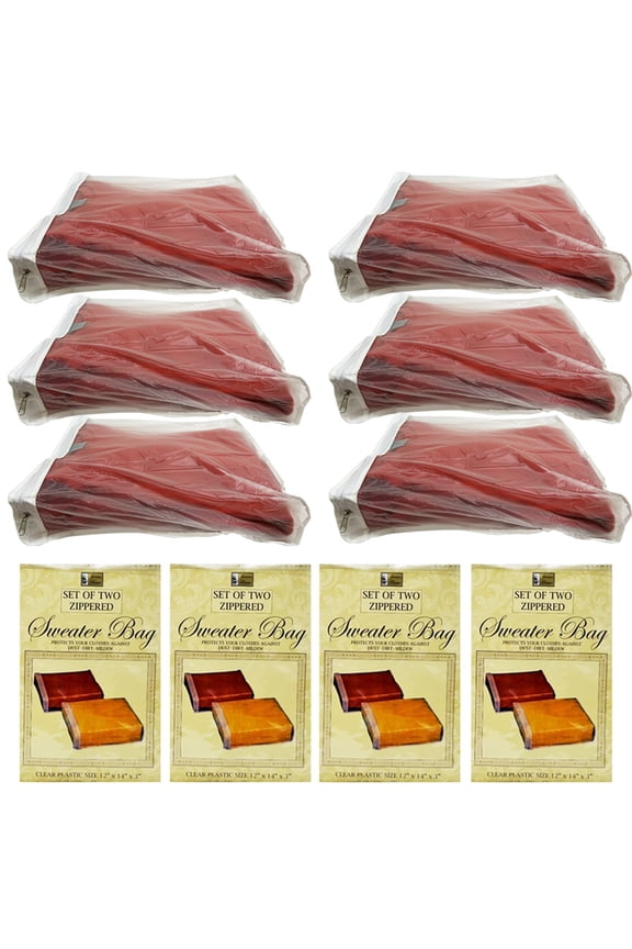 6 PC Garment Bag Clothes Storage 14" Jacket Fur Sweater Cover Closet Travel