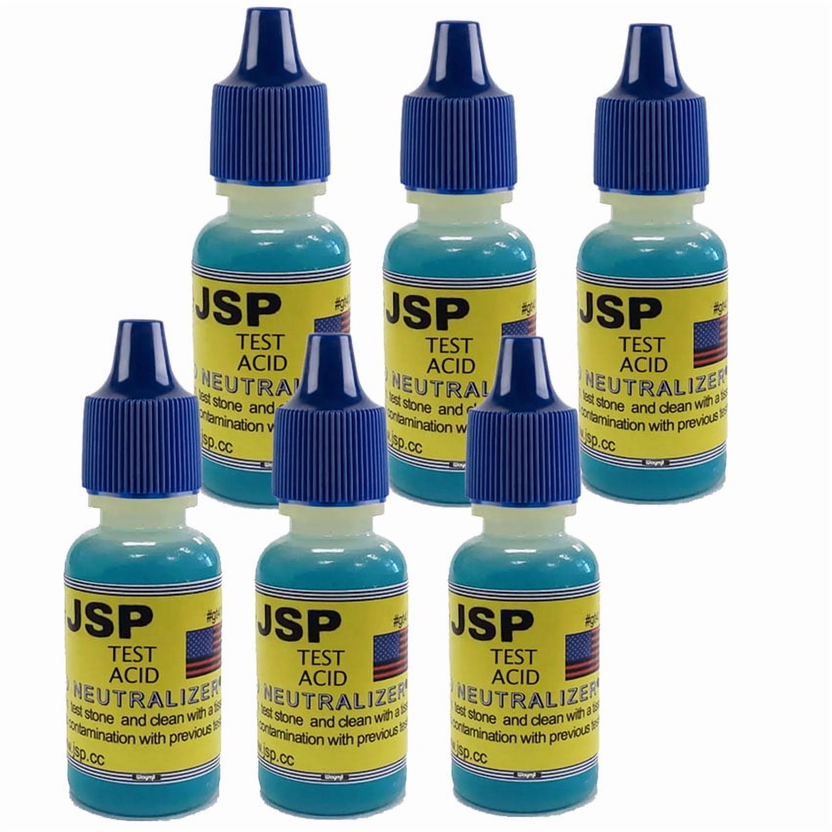 6 PC Gold Silver Test Acid Neutralizer 1/2 oz Bottle Solution Stone Cleaner