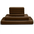 thumbnail image 1 of 6-PC King Egyptian 600-TC Cotton Sheet Set - 10" Deep Pockets with 1 Fitted Sheet, 1 Oversized Flat Sheet 4 Pillowcases - Chocolate, 1 of 7