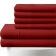 thumbnail image 1 of 6-PC King Egyptian 700-TC Cotton Sheet Set - 15" Deep Pockets with 1 Fitted Sheet, 1 Oversized Flat Sheet 4 Pillowcases - Burgundy, 1 of 7