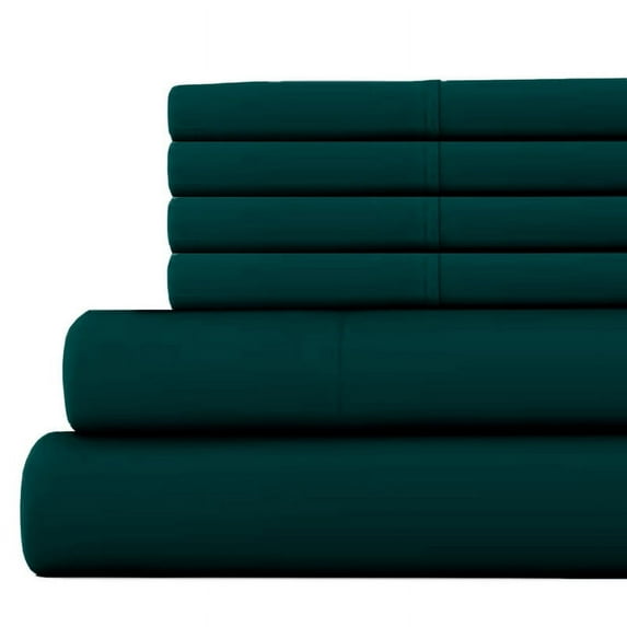 6-PC King Size Teal Blue Color Giza 1000-Thread-Count Cotton Sheet Set - 15 Inch Deep Pockets