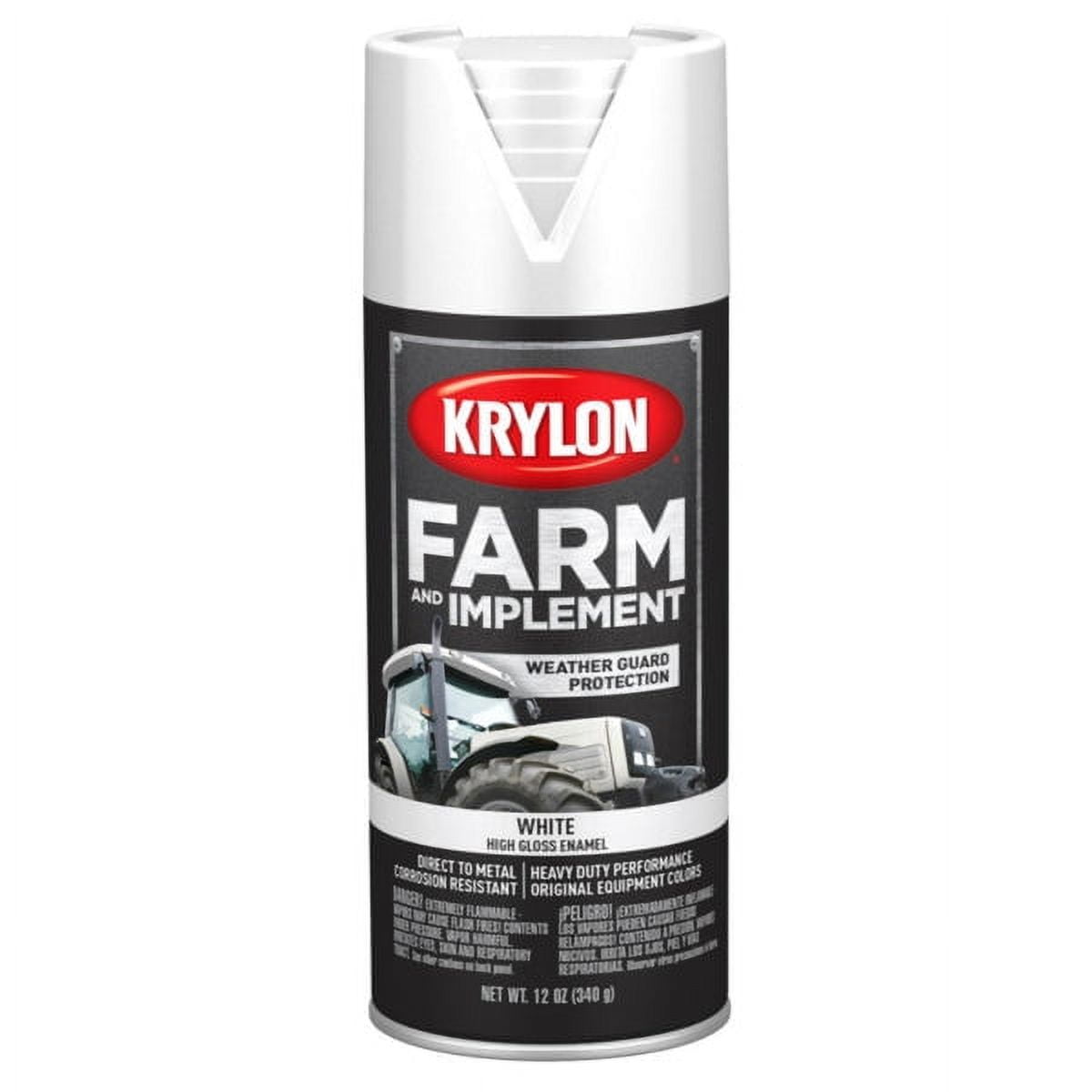 6 PC,Krylon K01937007 Farm & Implement Spray Paint, White, 12 Oz