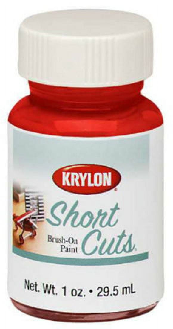 6 PC,Krylon SCB005 Short Cuts Brush On Enamel Paint, 1 Oz, Gloss Red