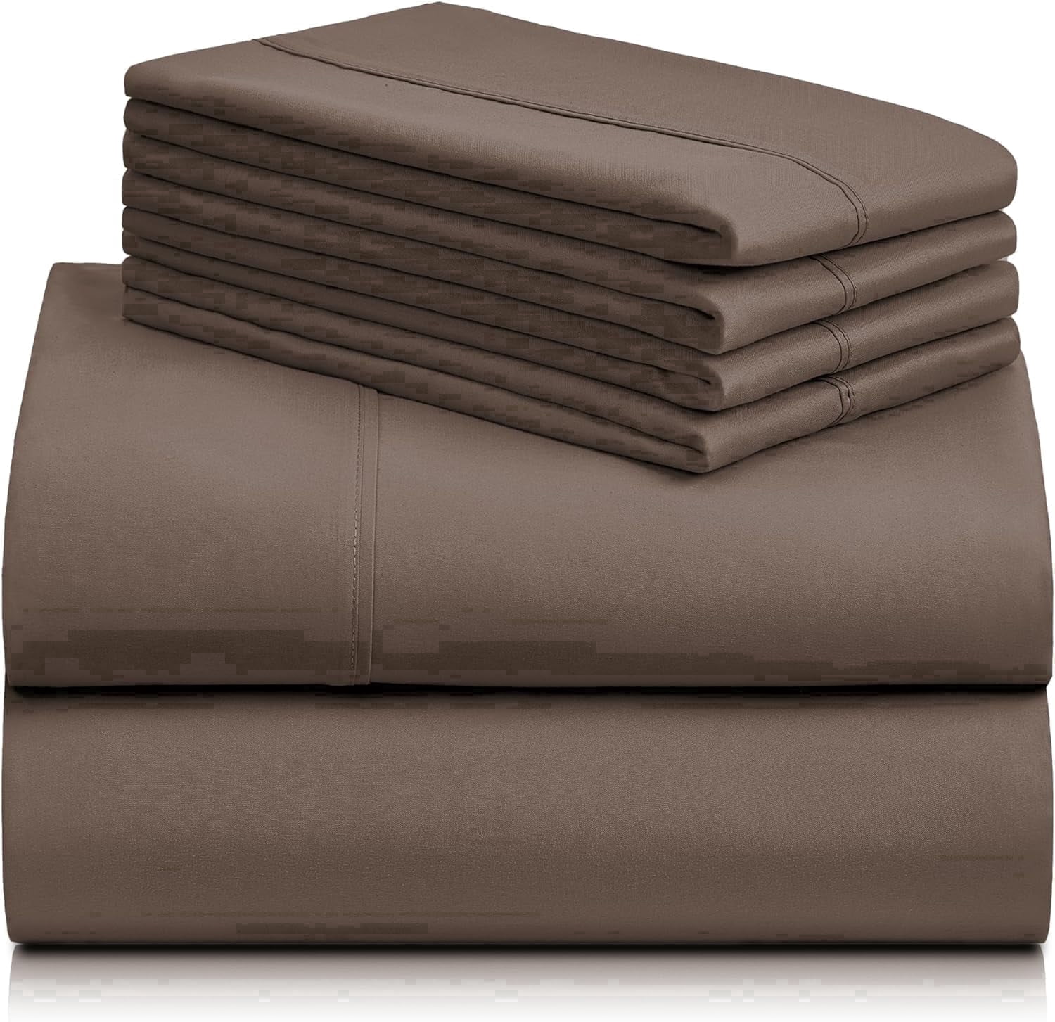 Luxclub Queen Cooling Sheets Set, Microfiber Bedding, Deep Pocket, Wrinkle Free, Tree Bark, 4 Pieces