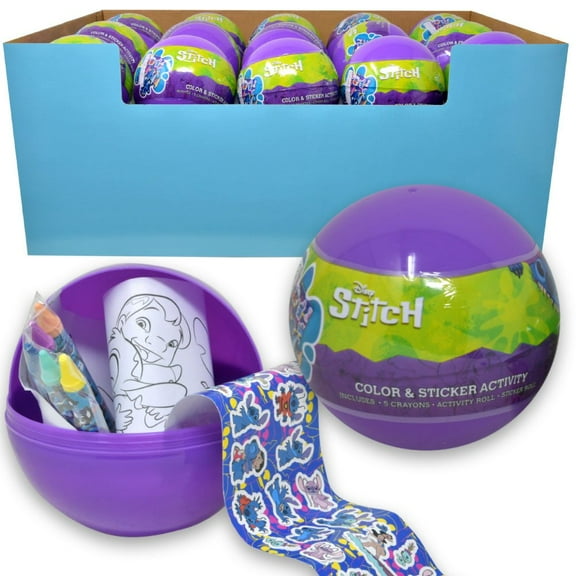 6 PC ONLY Stitch Coloring Activity in Capsule in PDQ- PARTY FAVORS