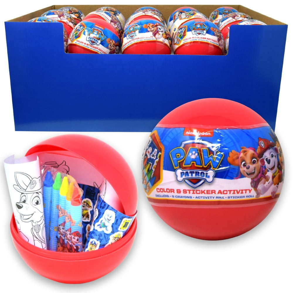 6 PC Paw Patrol Coloring Activity in Capsule in PDQ- PARTY FAVORS ...
