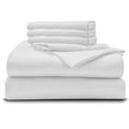 thumbnail image 1 of 6-PC Percale Sheets Set- 100% Organic Percale Cotton Bed Sheet 1000 Thread Count, Crisp and Cooling Percale Weave, 12-Inch Deep Pocket - Percale White, Alaskan King, 1 of 7