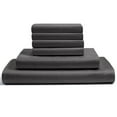 thumbnail image 1 of 6-PC Queen Egyptian 400-TC Cotton Sheet Set - 10" Deep Pockets with 1 Fitted Sheet, 1 Oversized Flat Sheet 4 Pillowcases - Dark Grey, 1 of 7