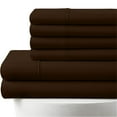 thumbnail image 1 of 6-PC Queen Egyptian 800-TC Cotton Sheet Set - 18" Deep Pockets with 1 Fitted Sheet, 1 Oversized Flat Sheet 4 Pillowcases - Chocolate, 1 of 7