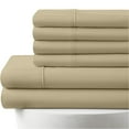 thumbnail image 1 of 6-PC Queen XL Egyptian 1000-TC Cotton Sheet Set - 18" Deep Pockets with 1 Fitted Sheet, 1 Oversized Flat Sheet 4 Pillowcases - Taupe, 1 of 7
