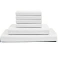 thumbnail image 1 of 6-PC Queen XL Egyptian 300-TC Cotton Sheet Set - 12" Deep Pockets with 1 Fitted Sheet, 1 Oversized Flat Sheet 4 Pillowcases - White, 1 of 7