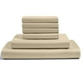 thumbnail image 1 of 6-PC Queen XL Egyptian 600-TC Cotton Sheet Set - 15" Deep Pockets with 1 Fitted Sheet, 1 Oversized Flat Sheet 4 Pillowcases - Taupe, 1 of 7