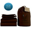 thumbnail image 1 of 6-PC Short King Organic 1000-TC Cotton Sheet Set - 18" Deep Pockets with 4 Pillowcases - Chocolate, 1 of 7