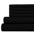 thumbnail image 1 of 6-PC Short King Size Black Color Giza 800-Thread-Count Cotton Sheet Set - 12 Inch Deep Pockets, 1 of 6