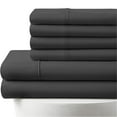 thumbnail image 1 of 6-PC Short Queen Egyptian 1000-TC Cotton Sheet Set - 15" Deep Pockets with 1 Fitted Sheet, 1 Oversized Flat Sheet 4 Pillowcases - Dark Grey, 1 of 7