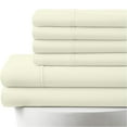 thumbnail image 1 of 6-PC Short Queen Egyptian 800-TC Cotton Sheet Set - 12" Deep Pockets with 1 Fitted Sheet, 1 Oversized Flat Sheet 4 Pillowcases - Ivory, 1 of 7
