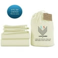 thumbnail image 1 of 6-PC Short Queen Organic 1000-TC Cotton Sheet Set - 12" Deep Pockets with 4 Pillowcases - Ivory, 1 of 7
