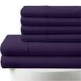 thumbnail image 1 of 6-PC Split Head King 34" Egyptian 700-TC Cotton Sheet Set - 10" Deep Pockets with 1 Fitted Sheet, 1 Oversized Flat Sheet 4 Pillowcases - Plum, 1 of 7