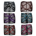 6 Pack Elastic Adjustable No Crease Hair Clips with Double Comb ...