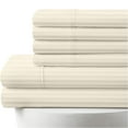 thumbnail image 1 of 6-PC Striped Sheet Set - 1000 Thread Count, 100% Egyptian Cotton, 1000-TC, 10" Deep Pockets - Full-XL Size, Ivory Stripe Color, 1 of 7