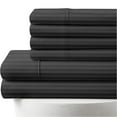 thumbnail image 1 of 6-PC Striped Sheet Set - 800 Thread Count, 100% Egyptian Cotton, 800-TC, 15" Deep Pockets - King Size, Dark Grey Stripe Color, 1 of 7