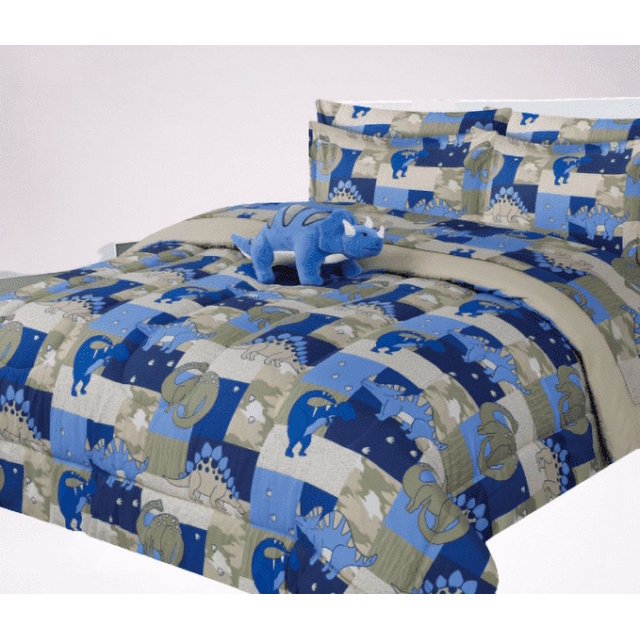 6PC Twin Big dinosaur complete bed in bag comforter bedding set with
