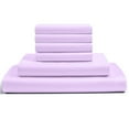 thumbnail image 1 of 6-PC Twin Egyptian 300-TC Cotton Sheet Set - 12" Deep Pockets with 1 Fitted Sheet, 1 Oversized Flat Sheet 4 Pillowcases - Lilac, 1 of 7