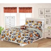 6-PC Twin Complete Bed in Bag Comforter Bedding Décor Football